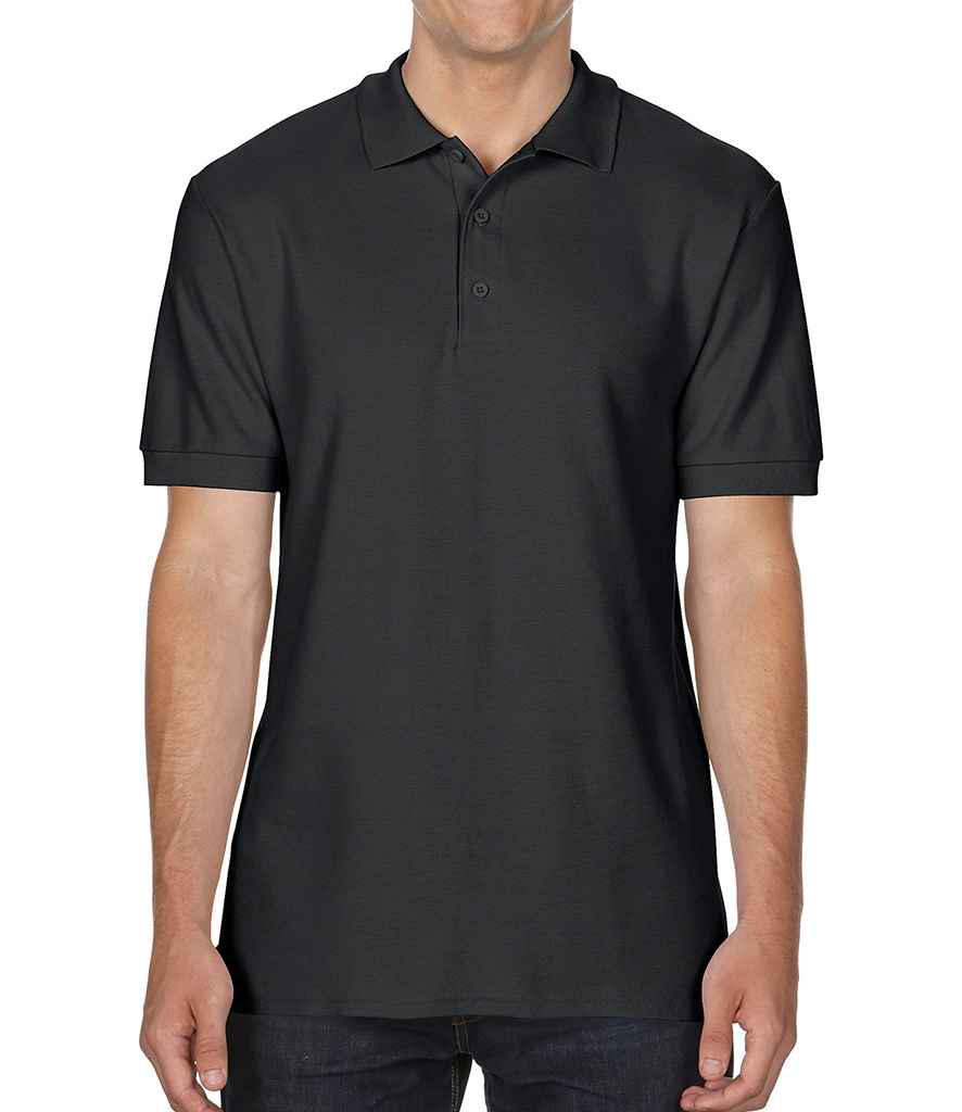 Gildan Premium Cotton Double Pique Polo Shirt in by Gildan — Custom branded clothing by Print Press, featuring premium embroidery produced in our specialist print lab in the UK.