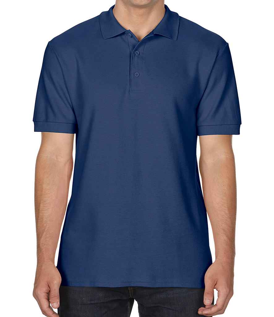 Gildan Premium Cotton Double Pique Polo Shirt in by Gildan — Custom branded clothing by Print Press, featuring premium embroidery produced in our specialist print lab in the UK.
