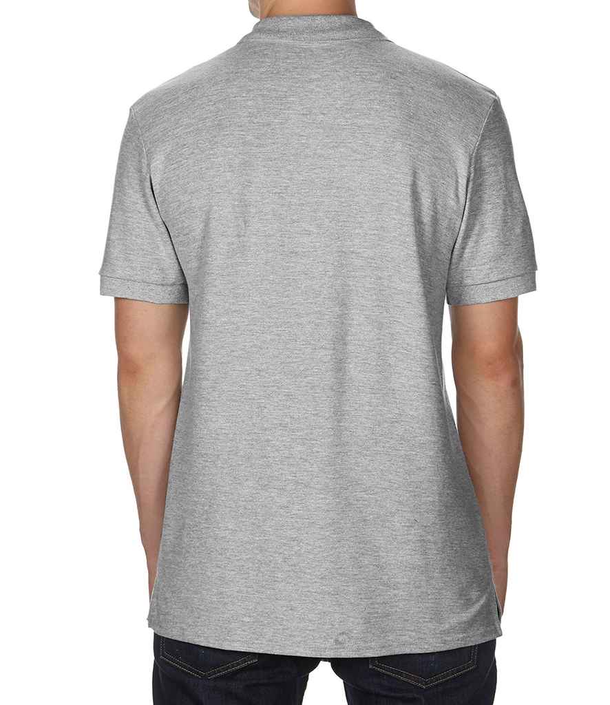 Gildan Premium Cotton Double Pique Polo Shirt in by Gildan — Custom branded clothing by Print Press, featuring premium embroidery produced in our specialist print lab in the UK.