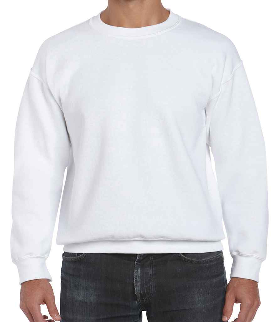 Gildan DryBlend Sweatshirt in White by Gildan — Custom branded clothing by Print Press, featuring premium embroidery produced in our specialist print lab in the UK.