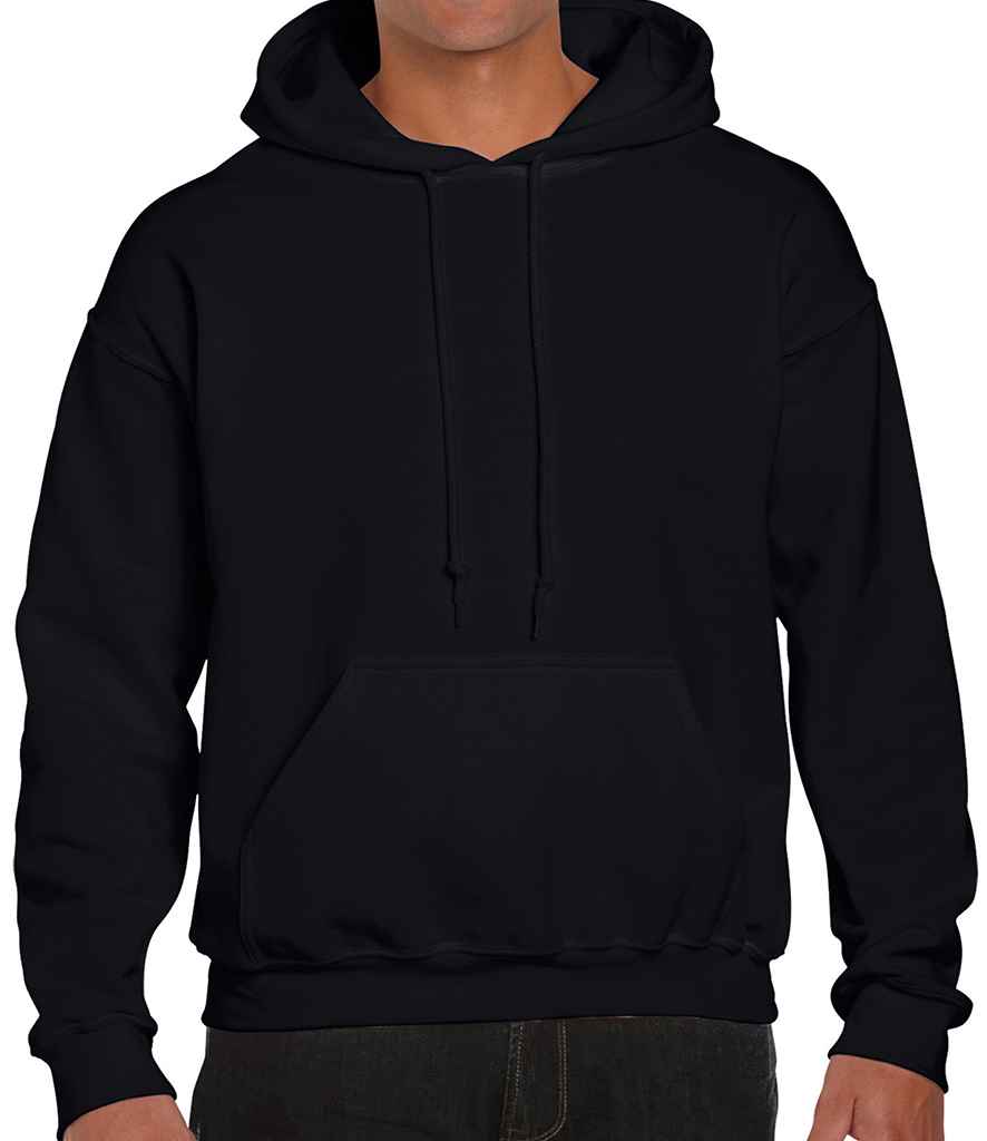 Gildan DryBlend Hooded Sweatshirt in Black by Gildan — Custom branded clothing by Print Press, featuring premium embroidery produced in our specialist print lab in the UK.