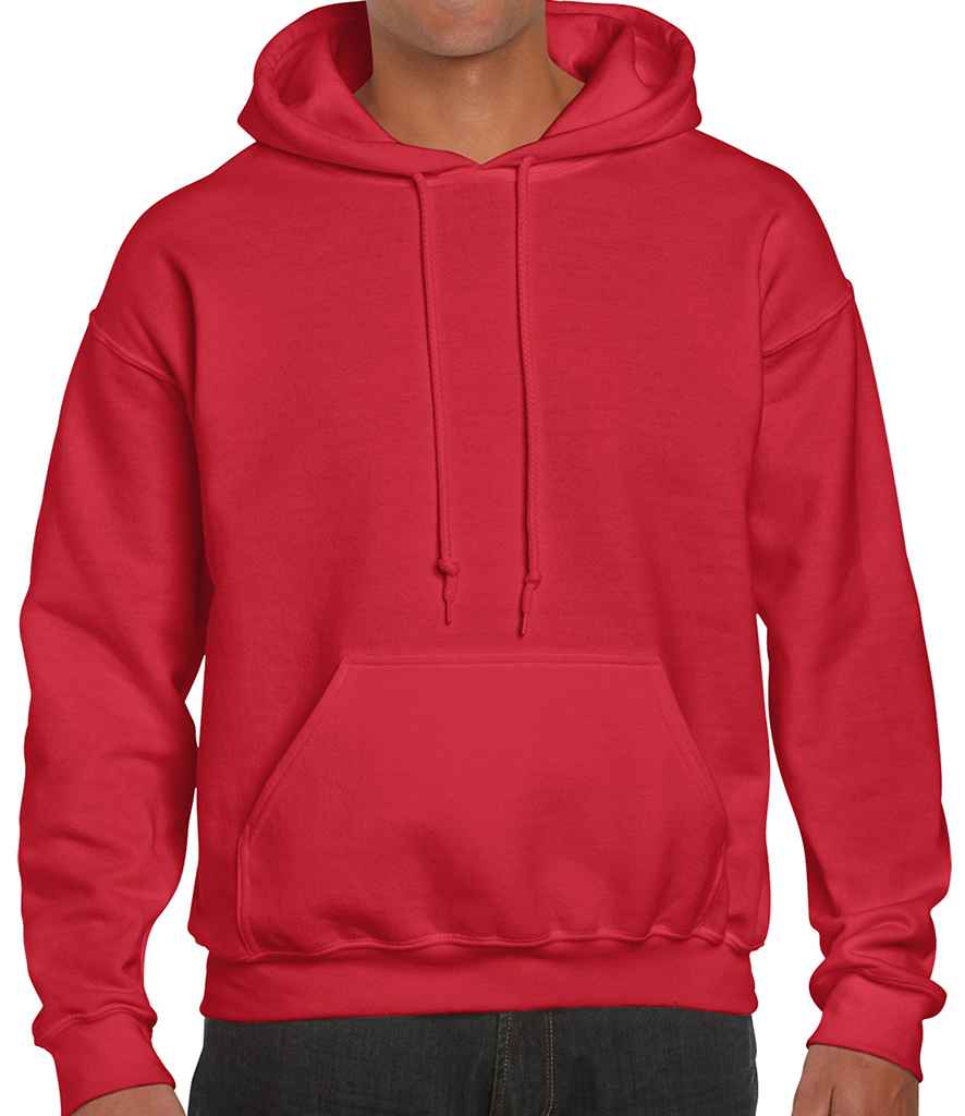 Gildan DryBlend Hooded Sweatshirt in Red by Gildan — Custom branded clothing by Print Press, featuring premium embroidery produced in our specialist print lab in the UK.