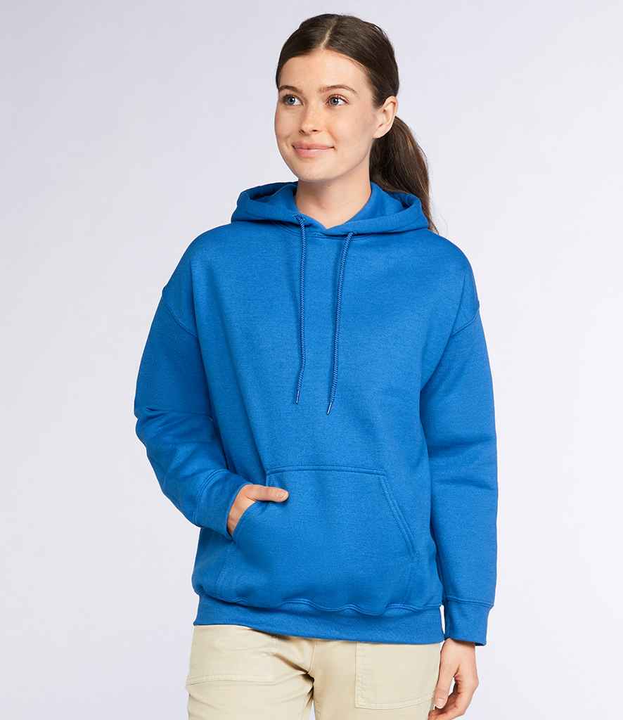 Gildan DryBlend Hooded Sweatshirt in Royal Blue by Gildan — Custom branded clothing by Print Press, featuring premium embroidery produced in our specialist print lab in the UK.