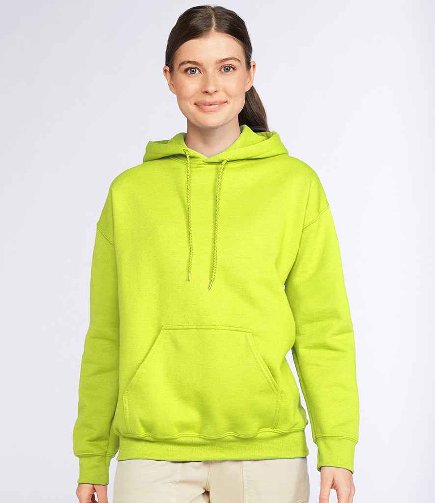 Gildan DryBlend Hooded Sweatshirt in Safety Green by Gildan — Custom branded clothing by Print Press, featuring premium embroidery produced in our specialist print lab in the UK.