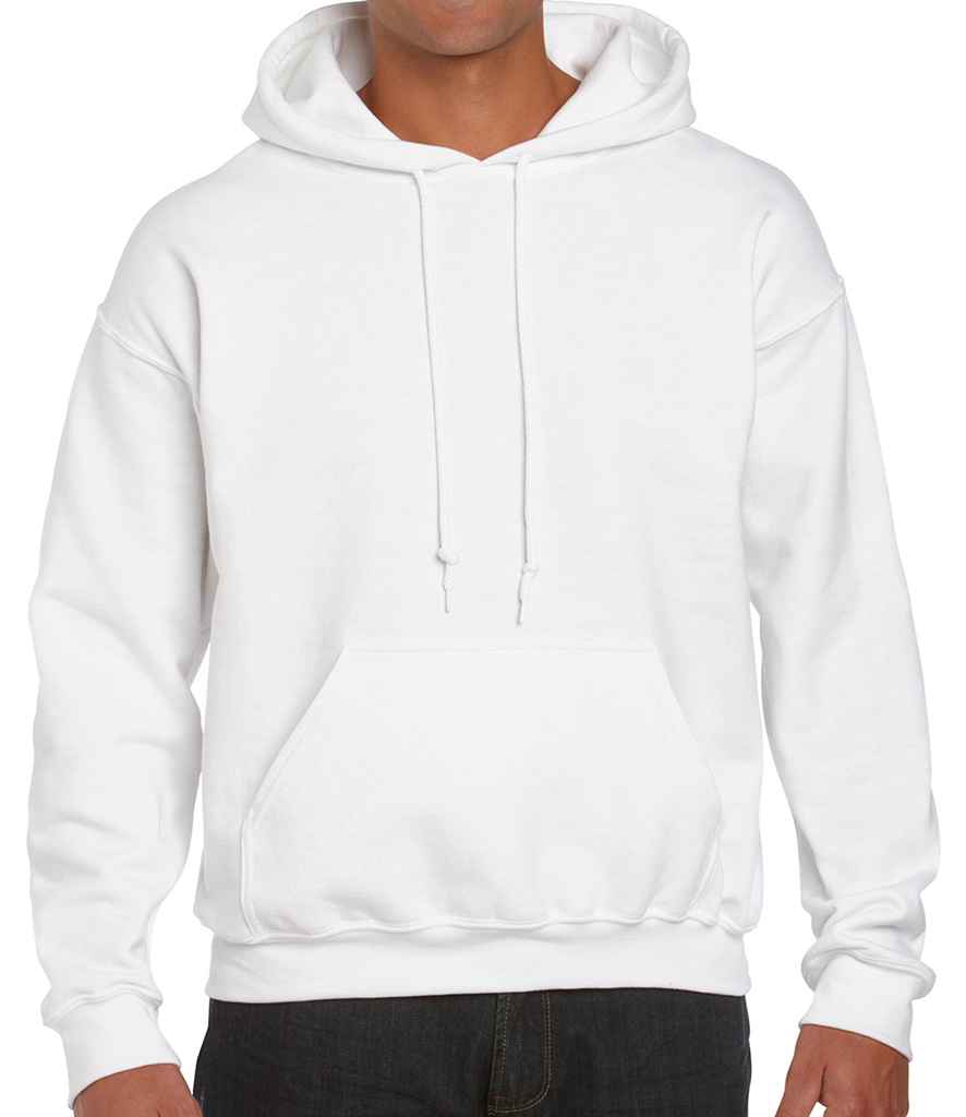 Gildan DryBlend Hooded Sweatshirt in White by Gildan — Custom branded clothing by Print Press, featuring premium embroidery produced in our specialist print lab in the UK.