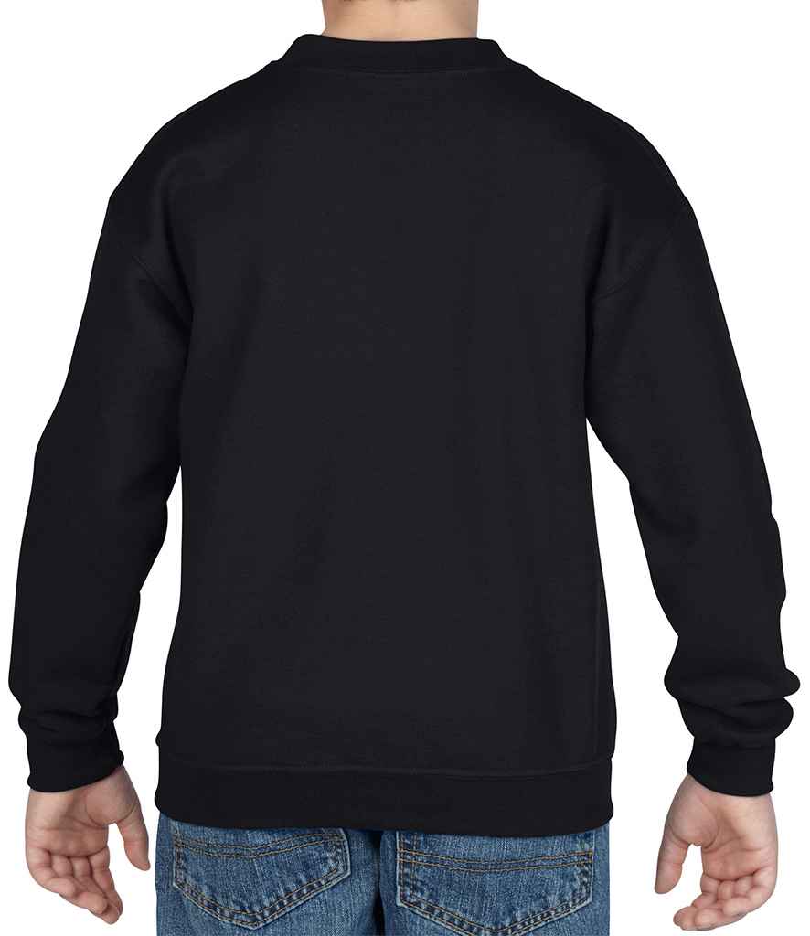 Gildan Kids Heavy Blend Drop Shoulder Sweatshirt in by Gildan — Custom branded clothing by Print Press, featuring premium embroidery produced in our specialist print lab in the UK.