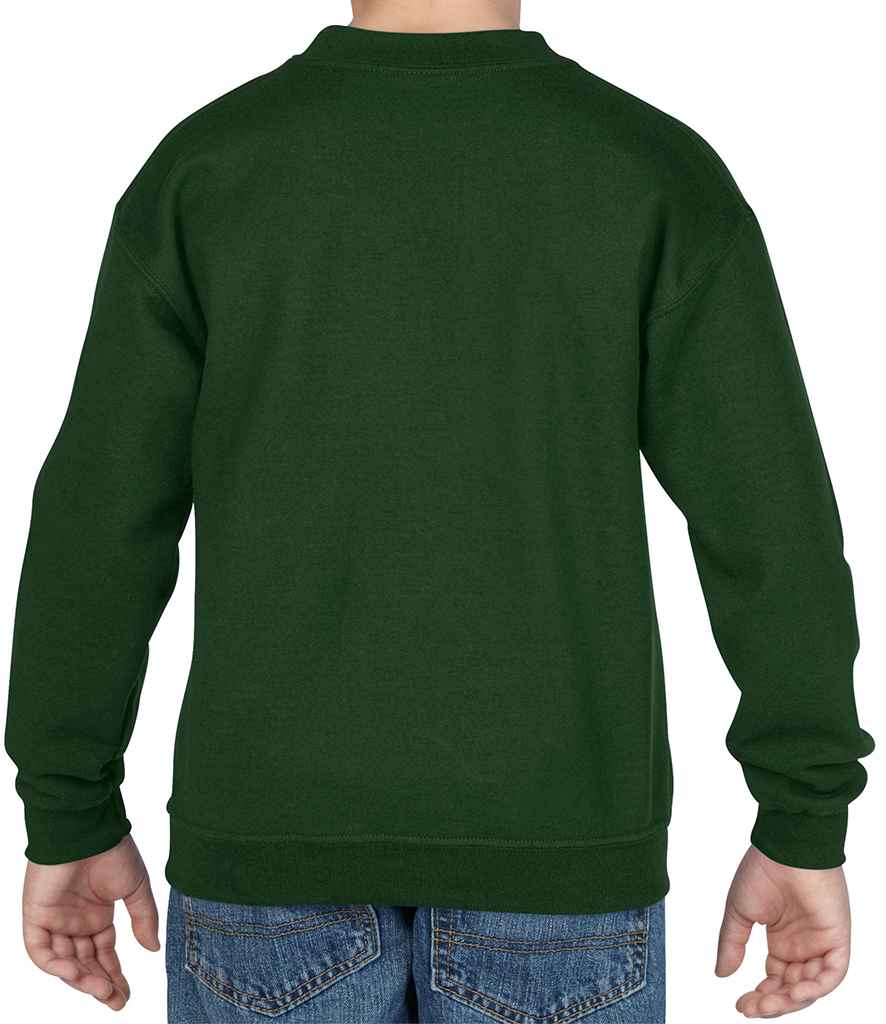 Gildan Kids Heavy Blend Drop Shoulder Sweatshirt in by Gildan — Custom branded clothing by Print Press, featuring premium embroidery produced in our specialist print lab in the UK.