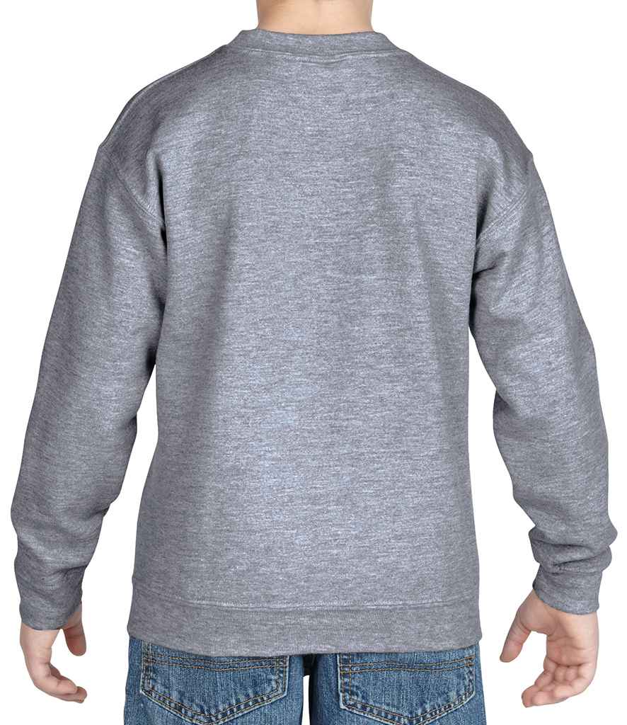 Gildan Kids Heavy Blend Drop Shoulder Sweatshirt in by Gildan — Custom branded clothing by Print Press, featuring premium embroidery produced in our specialist print lab in the UK.