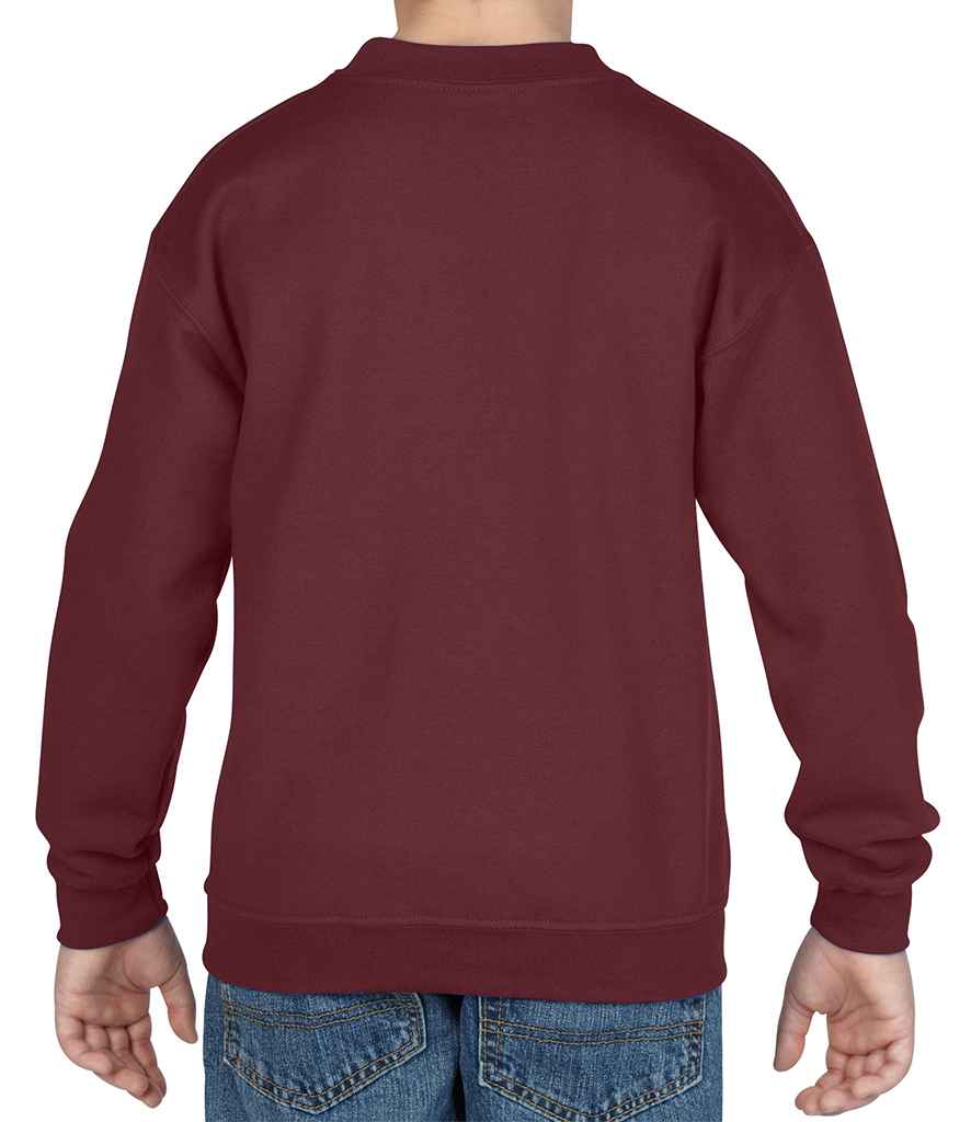 Gildan Kids Heavy Blend Drop Shoulder Sweatshirt in by Gildan — Custom branded clothing by Print Press, featuring premium embroidery produced in our specialist print lab in the UK.