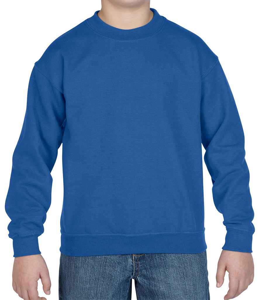 Gildan Kids Heavy Blend Drop Shoulder Sweatshirt in by Gildan — Custom branded clothing by Print Press, featuring premium embroidery produced in our specialist print lab in the UK.