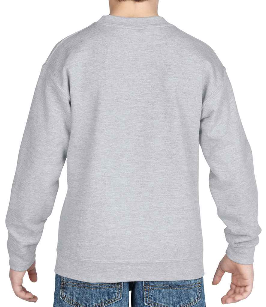 Gildan Kids Heavy Blend Drop Shoulder Sweatshirt in by Gildan — Custom branded clothing by Print Press, featuring premium embroidery produced in our specialist print lab in the UK.