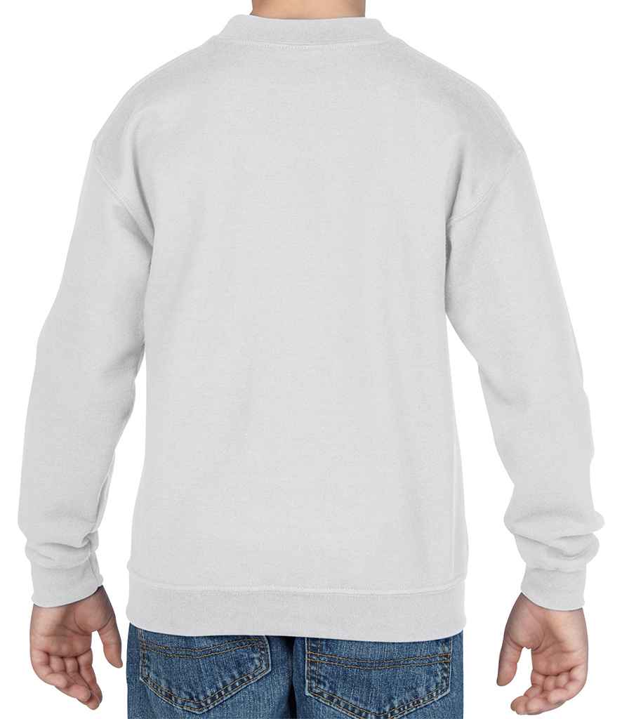 Gildan Kids Heavy Blend Drop Shoulder Sweatshirt in by Gildan — Custom branded clothing by Print Press, featuring premium embroidery produced in our specialist print lab in the UK.