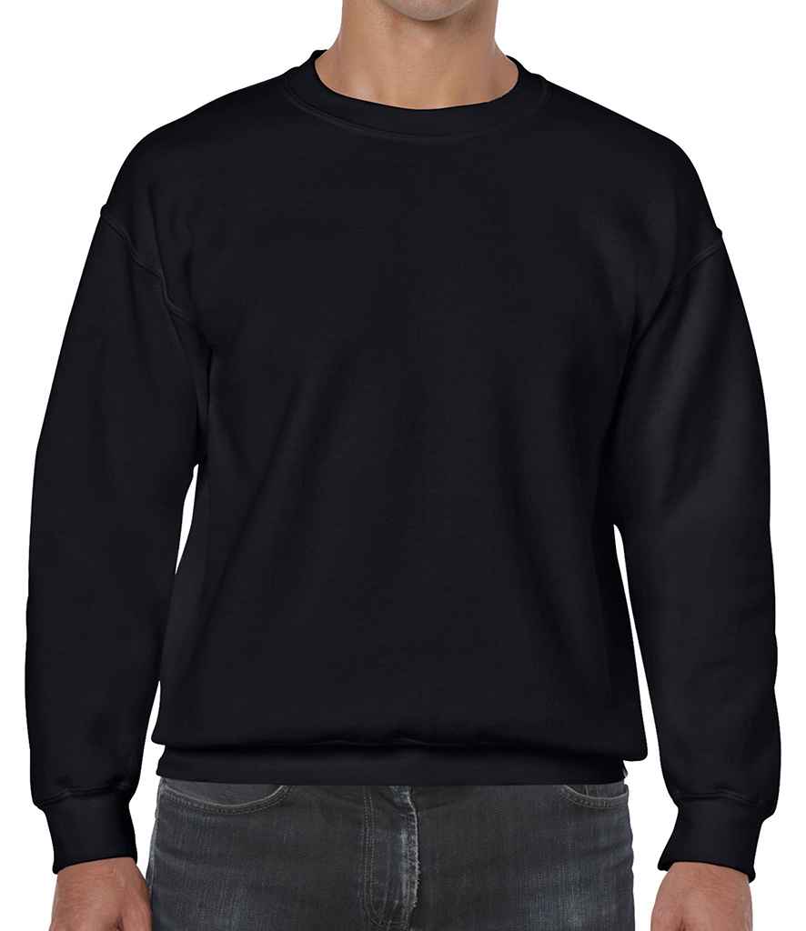 Gildan Heavy Blend Sweatshirt - (2nd Colours) in Black by Gildan — Custom branded clothing by Print Press, featuring premium embroidery produced in our specialist print lab in the UK.