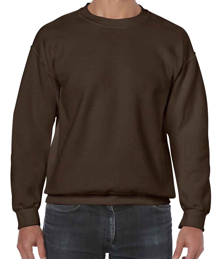 Gildan Heavy Blend Sweatshirt - (2nd Colours) in Dark Chocolate by Gildan — Custom branded clothing by Print Press, featuring premium embroidery produced in our specialist print lab in the UK.