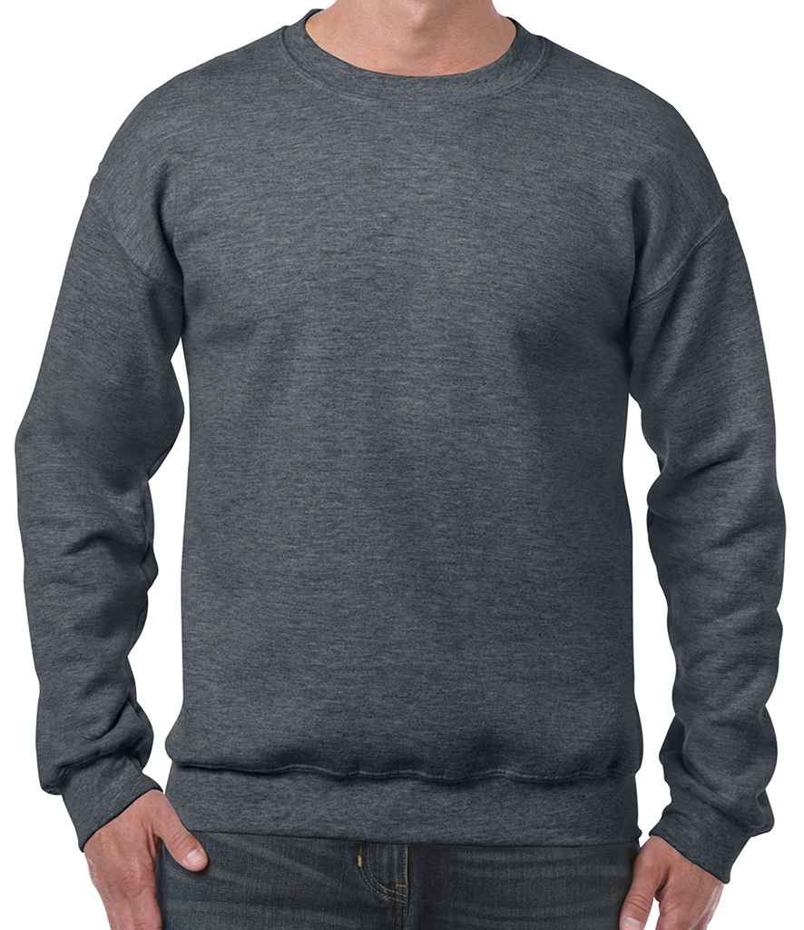 Gildan Heavy Blend Sweatshirt - (2nd Colours) in Dark Heather by Gildan — Custom branded clothing by Print Press, featuring premium embroidery produced in our specialist print lab in the UK.
