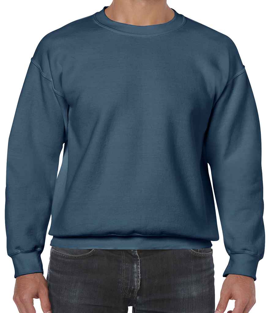 Gildan Heavy Blend Sweatshirt in Indigo by Gildan — Custom branded clothing by Print Press, featuring premium embroidery produced in our specialist print lab in the UK.