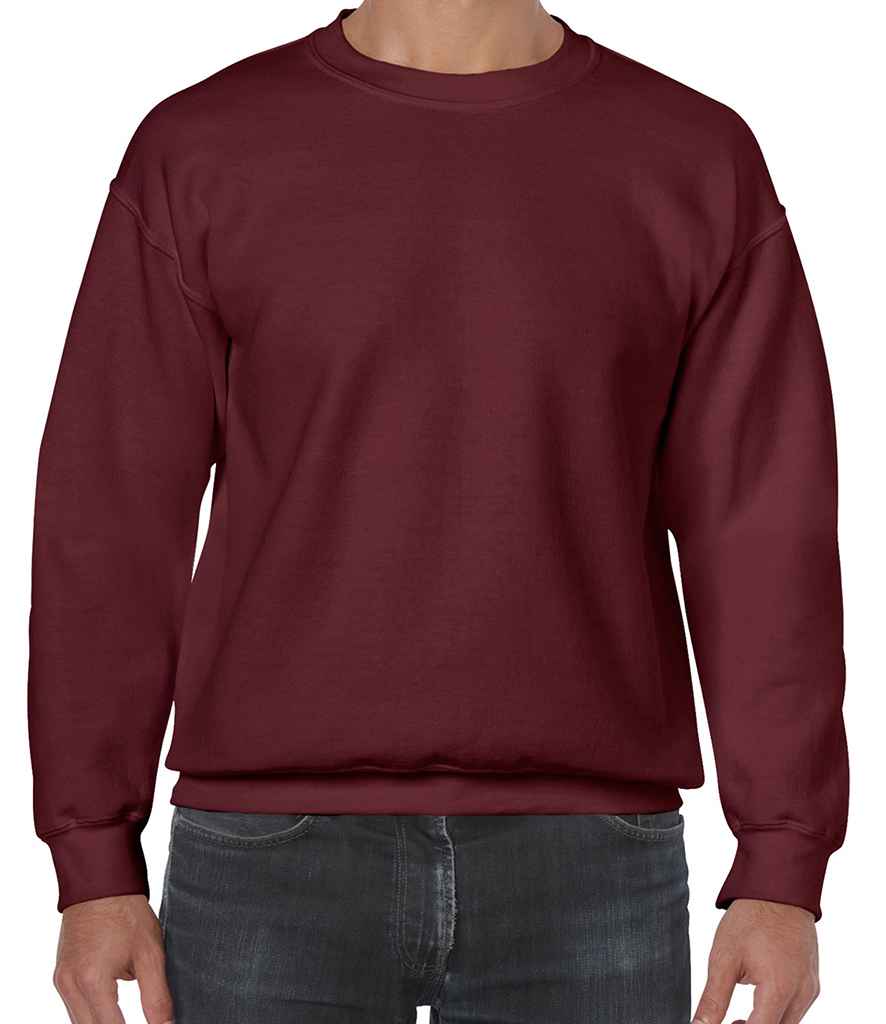 Gildan Heavy Blend Sweatshirt in Maroon by Gildan — Custom branded clothing by Print Press, featuring premium embroidery produced in our specialist print lab in the UK.