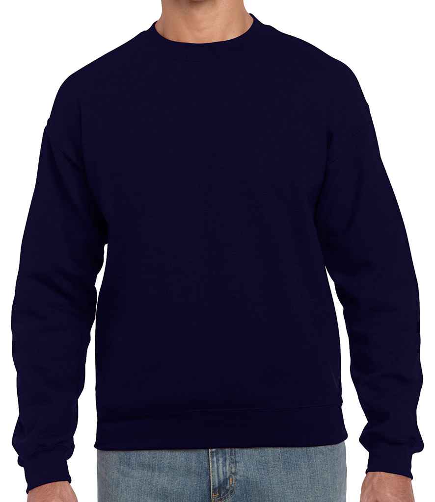 Gildan Heavy Blend Sweatshirt in Navy by Gildan — Custom branded clothing by Print Press, featuring premium embroidery produced in our specialist print lab in the UK.