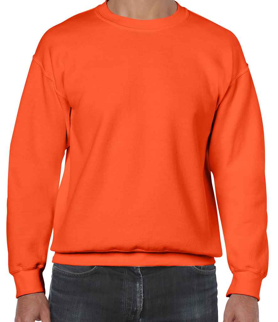 Gildan Heavy Blend Sweatshirt in Orange by Gildan — Custom branded clothing by Print Press, featuring premium embroidery produced in our specialist print lab in the UK.