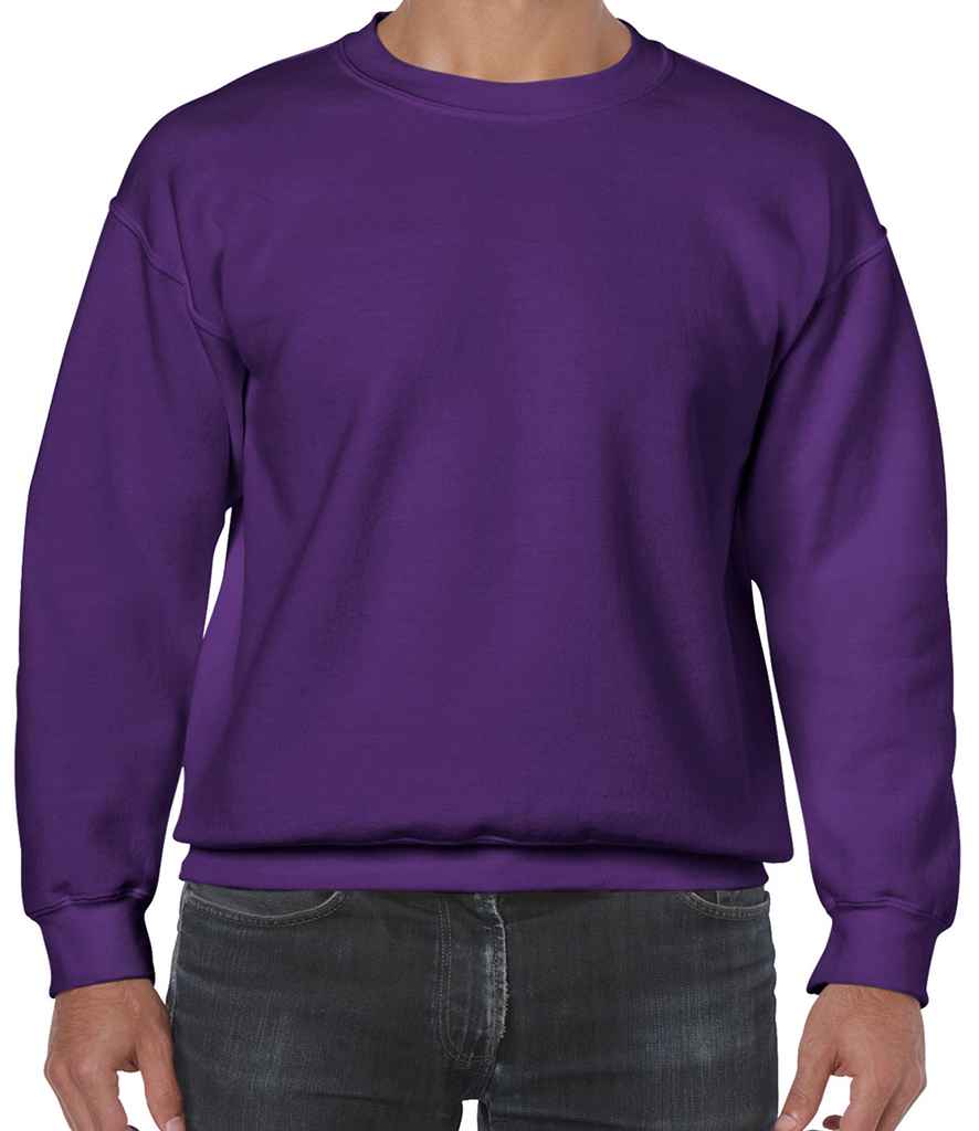 Gildan Heavy Blend Sweatshirt in Purple by Gildan — Custom branded clothing by Print Press, featuring premium embroidery produced in our specialist print lab in the UK.