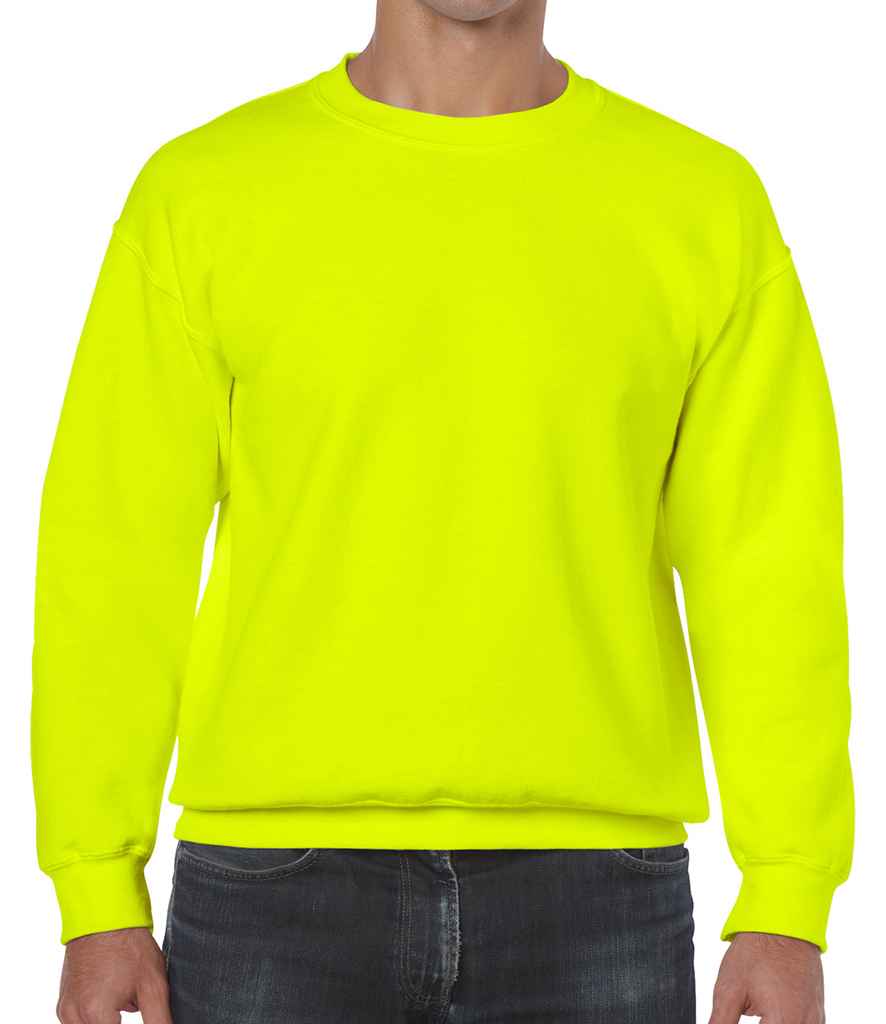 Gildan Heavy Blend Sweatshirt in Safety Green by Gildan — Custom branded clothing by Print Press, featuring premium embroidery produced in our specialist print lab in the UK.