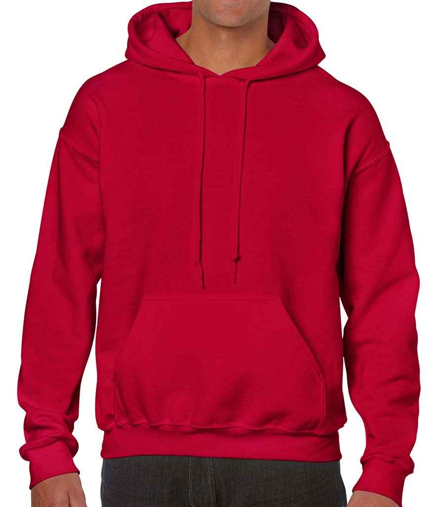 Gildan Heavy Blend Hooded Sweatshirt - (2nd Colours) in Cherry Red by Gildan — Custom branded clothing by Print Press, featuring premium embroidery produced in our specialist print lab in the UK.