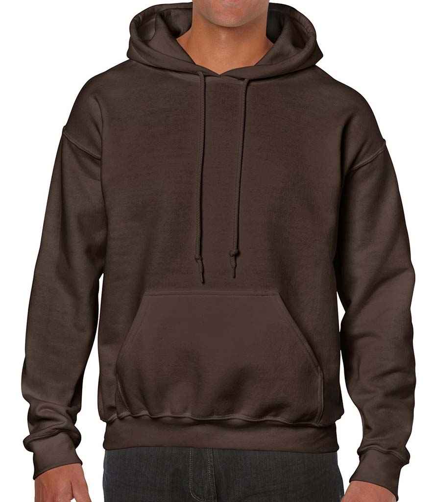 Gildan Heavy Blend Hooded Sweatshirt - (2nd Colours) in Dark Chocolate by Gildan — Custom branded clothing by Print Press, featuring premium embroidery produced in our specialist print lab in the UK.