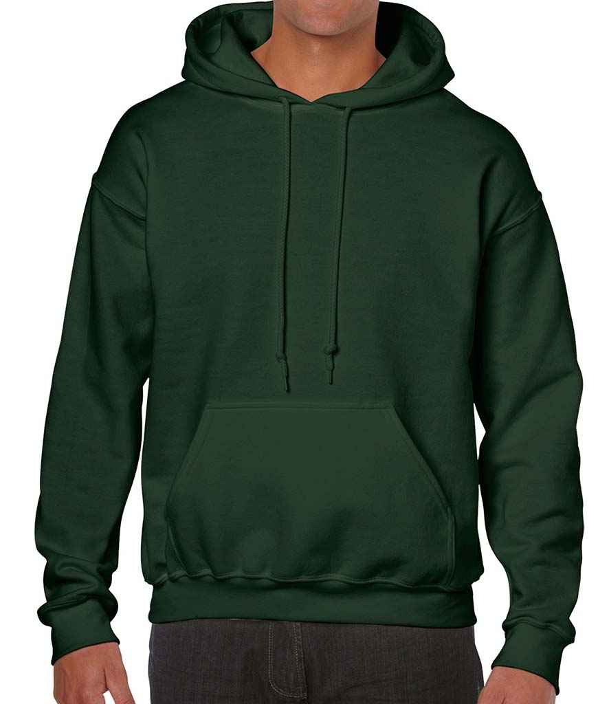 Gildan Heavy Blend Hooded Sweatshirt - (2nd Colours) in Forest Green by Gildan — Custom branded clothing by Print Press, featuring premium embroidery produced in our specialist print lab in the UK.