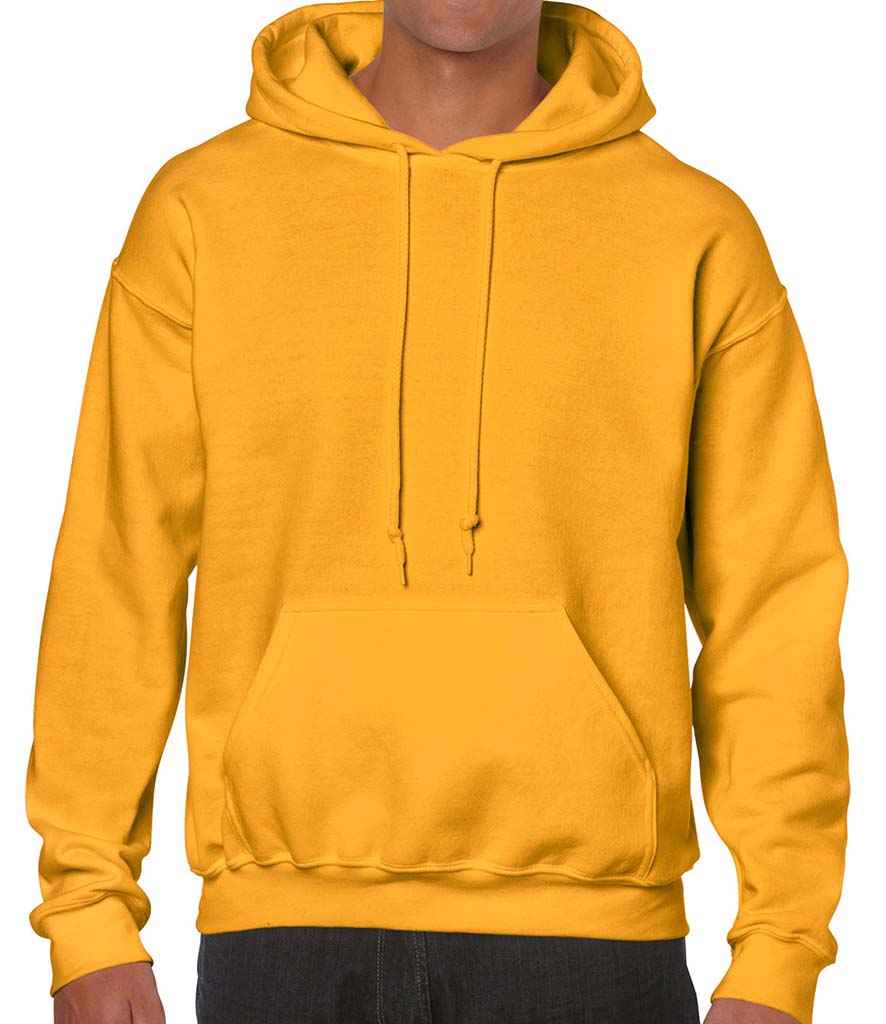 Gildan Heavy Blend Hooded Sweatshirt - (2nd Colours) in Gold by Gildan — Custom branded clothing by Print Press, featuring premium embroidery produced in our specialist print lab in the UK.