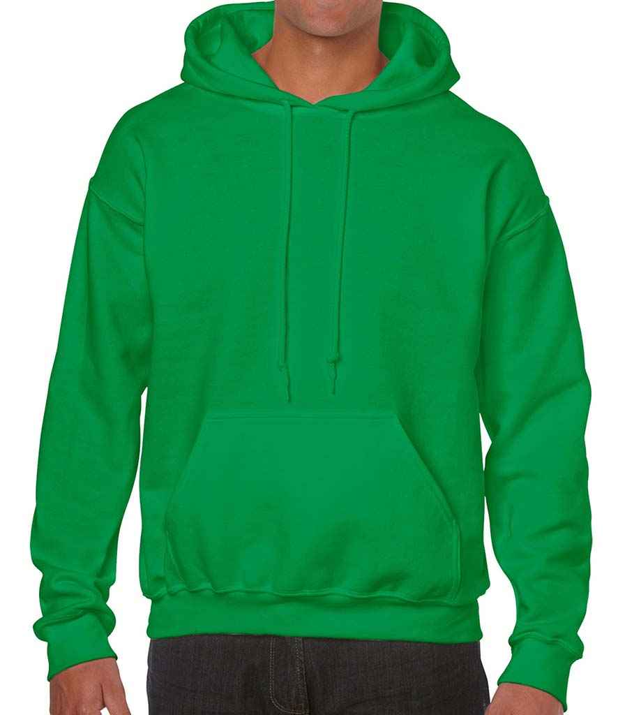 Gildan Heavy Blend Hooded Sweatshirt - (2nd Colours) in Irish Green by Gildan — Custom branded clothing by Print Press, featuring premium embroidery produced in our specialist print lab in the UK.