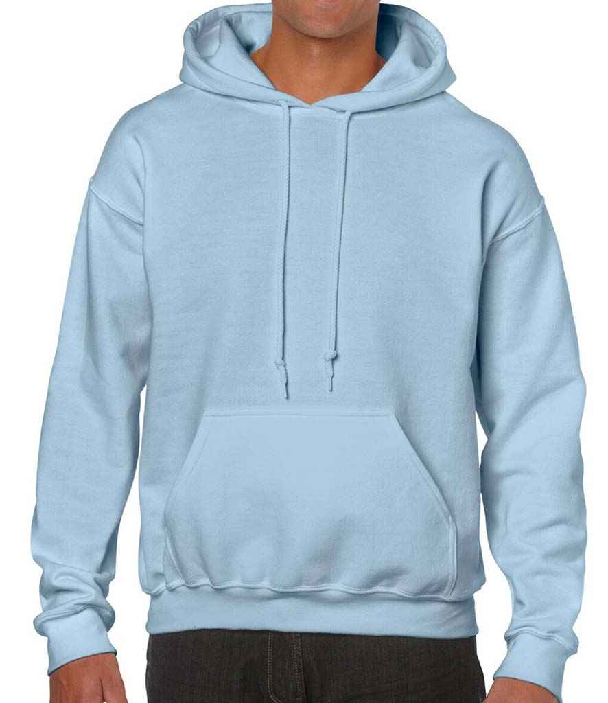 Gildan Heavy Blend Hooded Sweatshirt - (2nd Colours) in Light Blue by Gildan — Custom branded clothing by Print Press, featuring premium embroidery produced in our specialist print lab in the UK.
