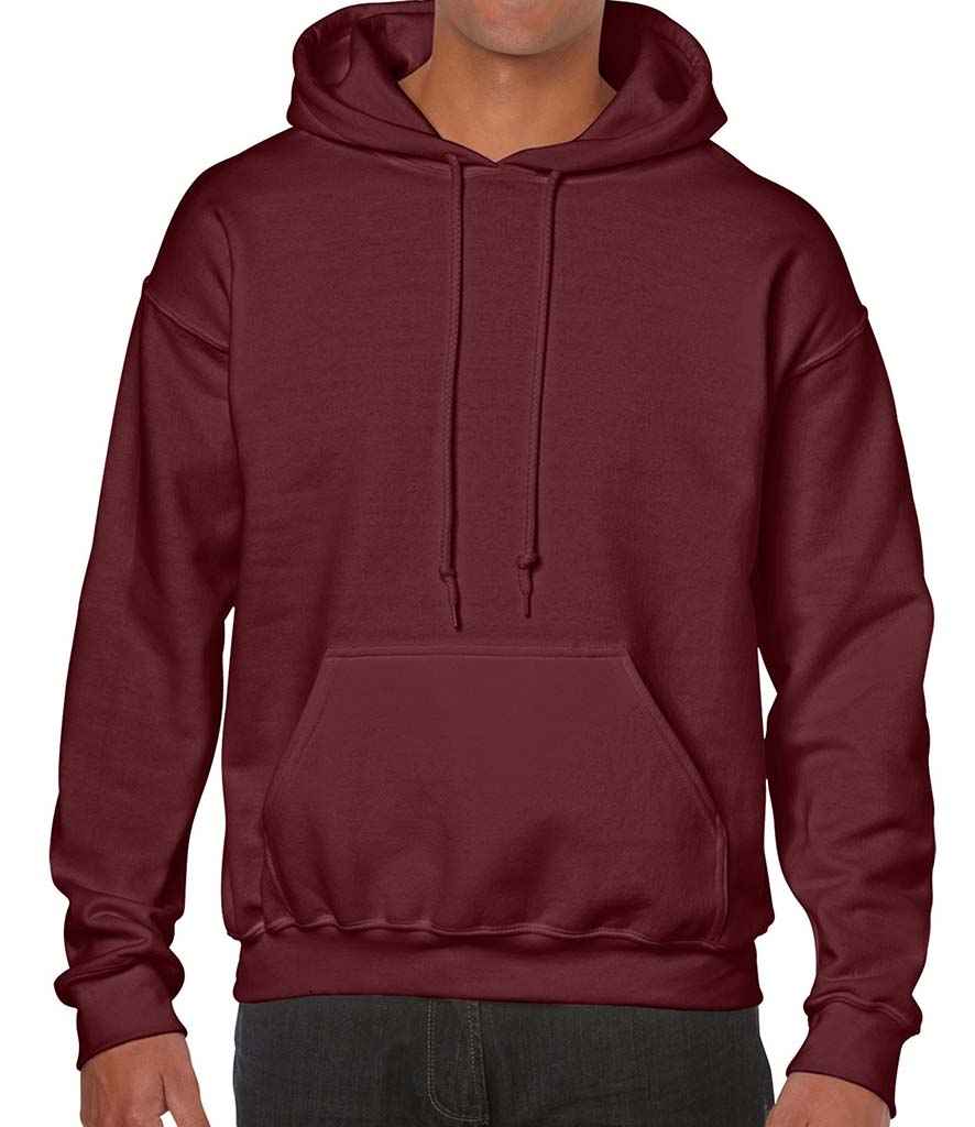 Gildan Heavy Blend Hooded Sweatshirt in Maroon by Gildan — Custom branded clothing by Print Press, featuring premium embroidery produced in our specialist print lab in the UK.