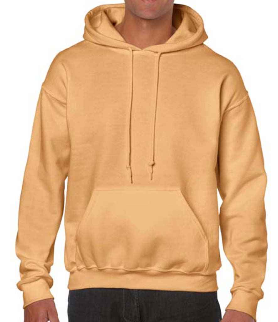 Gildan Heavy Blend Hooded Sweatshirt in Old Gold by Gildan — Custom branded clothing by Print Press, featuring premium embroidery produced in our specialist print lab in the UK.