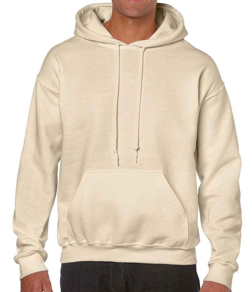 Gildan Heavy Blend Hooded Sweatshirt in Sand by Gildan — Custom branded clothing by Print Press, featuring premium embroidery produced in our specialist print lab in the UK.