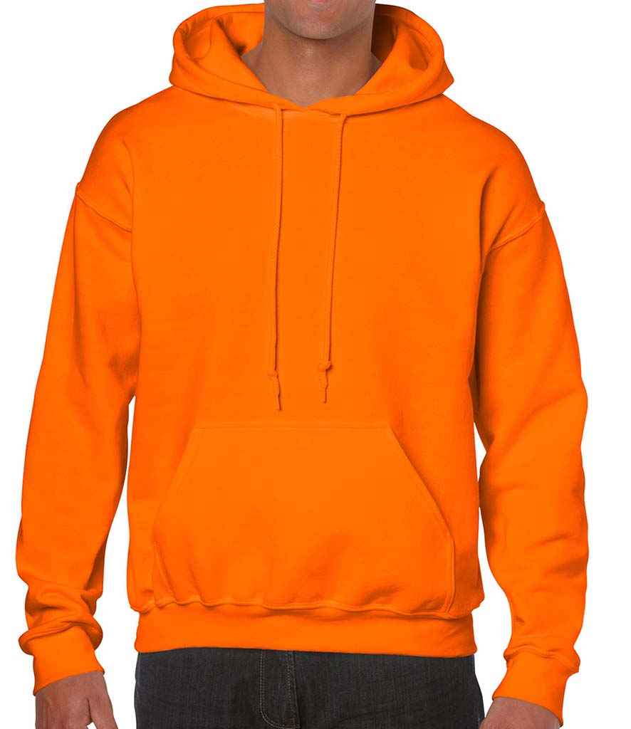 Gildan Heavy Blend Hooded Sweatshirt in S Orange by Gildan — Custom branded clothing by Print Press, featuring premium embroidery produced in our specialist print lab in the UK.