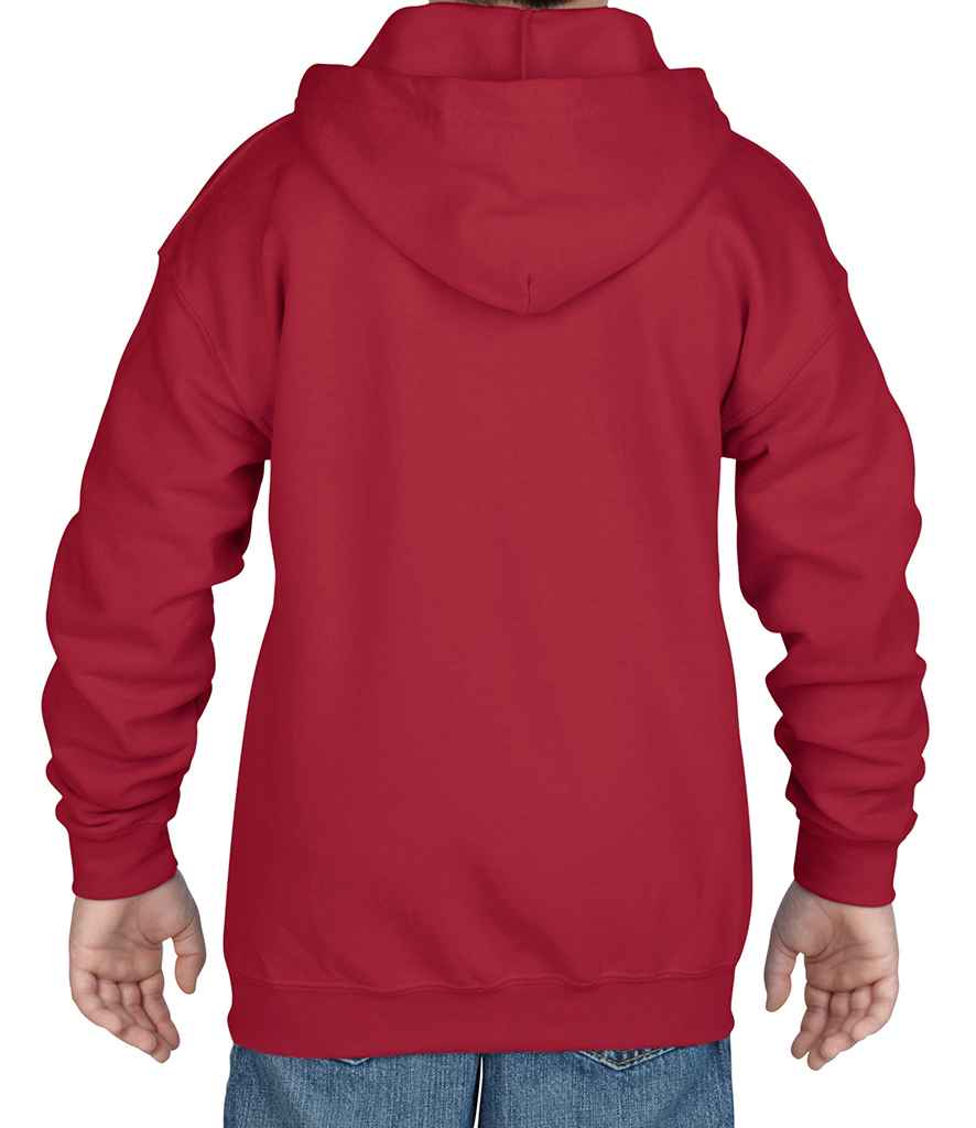 Gildan Kids Heavy Blend Zip Hooded Sweatshirt in by Gildan — Custom branded clothing by Print Press, featuring premium embroidery produced in our specialist print lab in the UK.