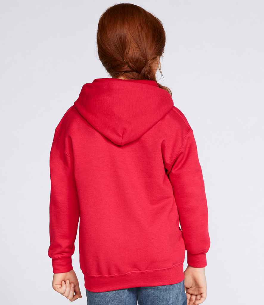 Gildan Kids Heavy Blend Zip Hooded Sweatshirt in by Gildan — Custom branded clothing by Print Press, featuring premium embroidery produced in our specialist print lab in the UK.