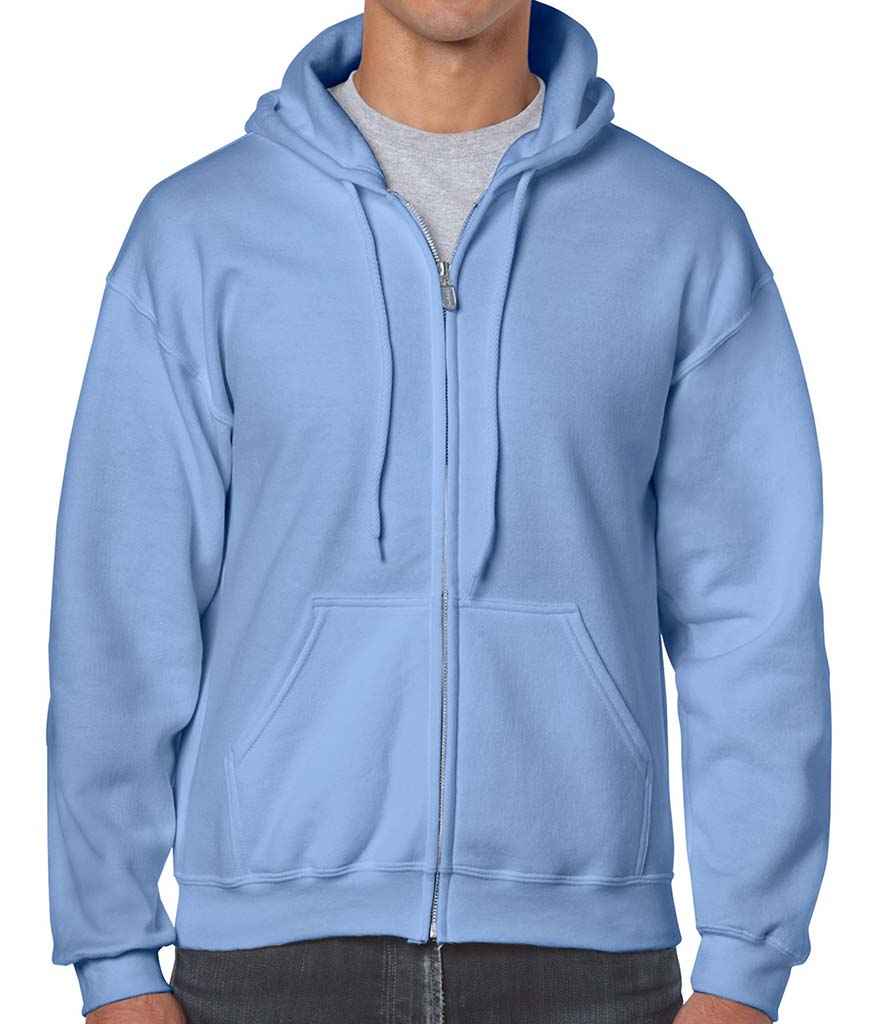 Gildan Heavy Blend Zip Hooded Sweatshirt in by Gildan — Custom branded clothing by Print Press, featuring premium embroidery produced in our specialist print lab in the UK.