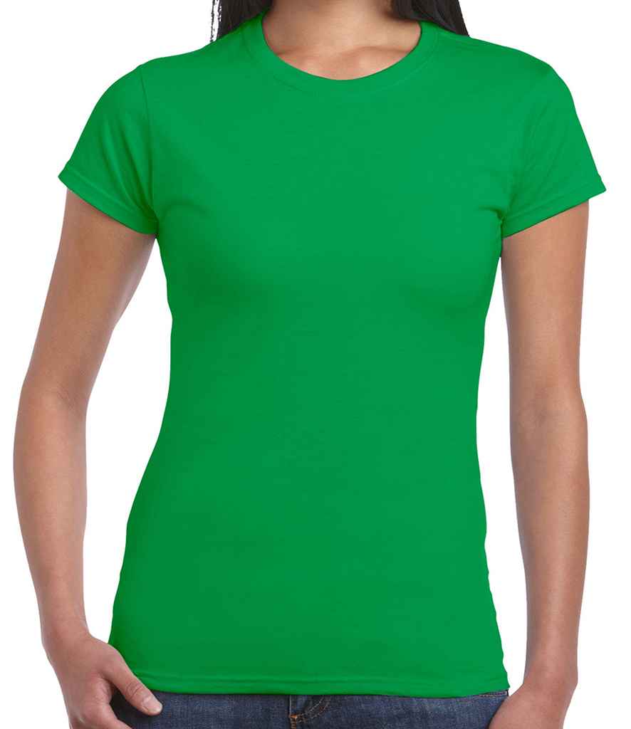 Gildan SoftStyle Ladies Fitted Ringspun T-Shirt in Irish Green by Gildan — Custom branded clothing by Print Press, featuring premium embroidery produced in our specialist print lab in the UK.