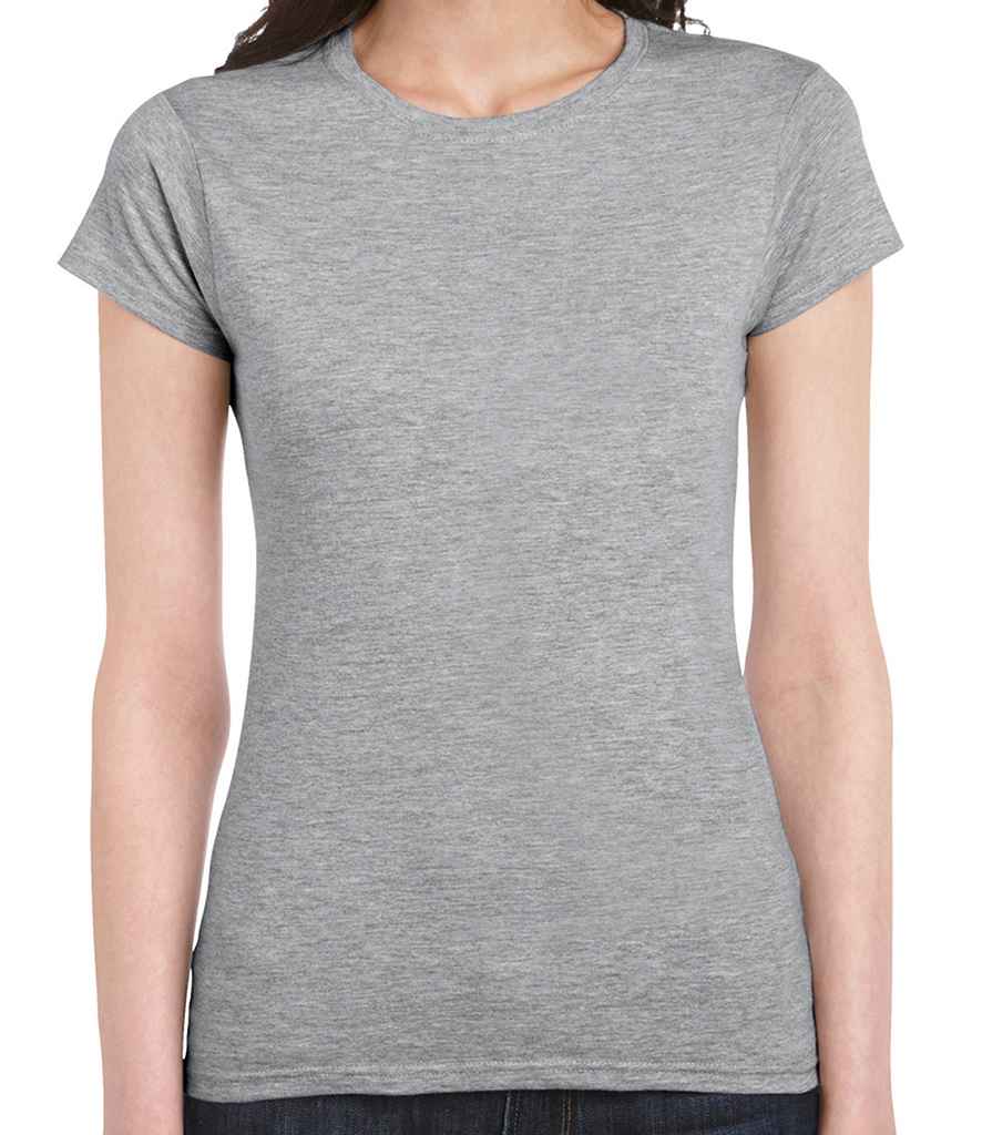 Gildan SoftStyle Ladies Fitted Ringspun T-Shirt in Sport Grey by Gildan — Custom branded clothing by Print Press, featuring premium embroidery produced in our specialist print lab in the UK.
