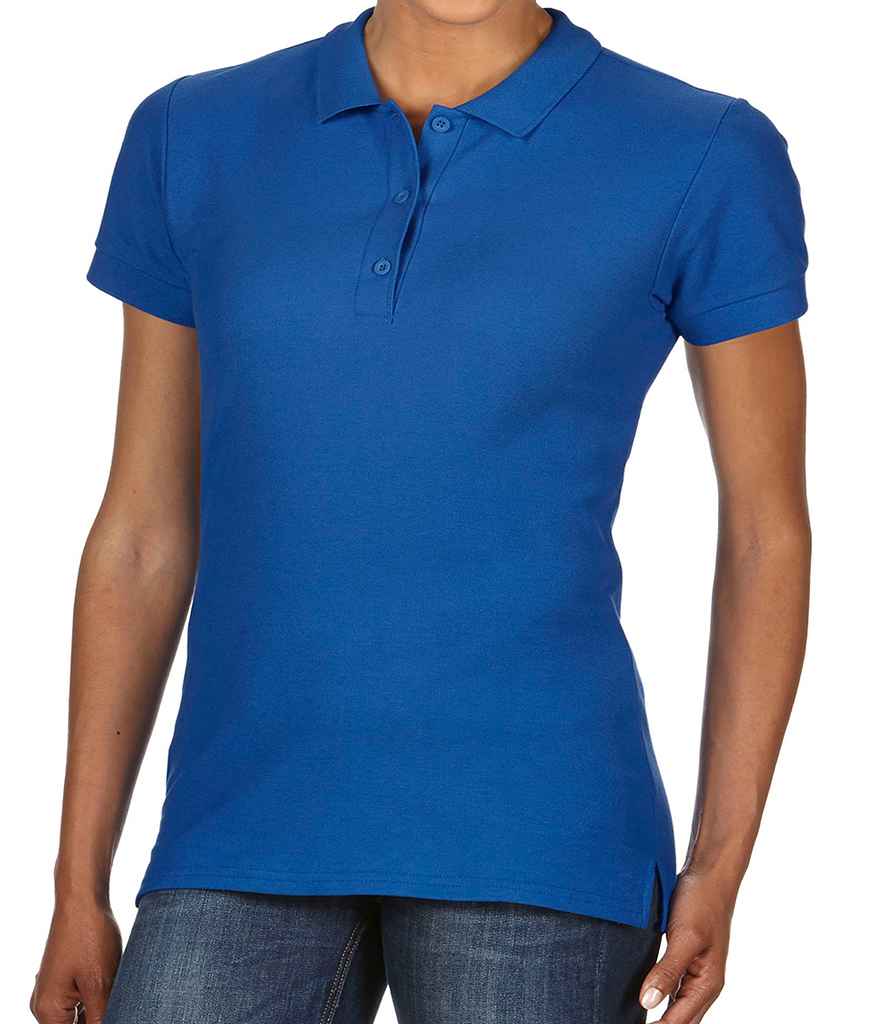 Gildan Ladies Premium Cotton Double Pique Polo Shirt in Royal Blue by Gildan — Custom branded clothing by Print Press, featuring premium embroidery produced in our specialist print lab in the UK.