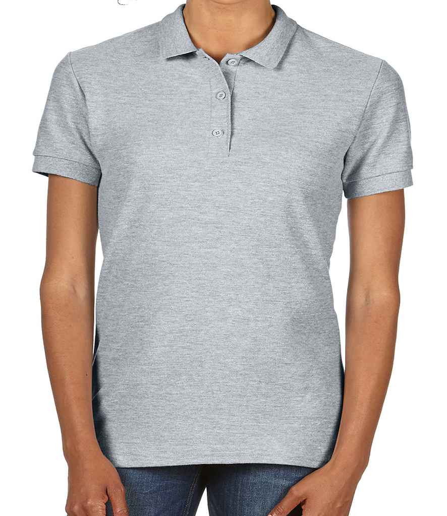 Gildan Ladies Premium Cotton Double Pique Polo Shirt in Sport Grey by Gildan — Custom branded clothing by Print Press, featuring premium embroidery produced in our specialist print lab in the UK.