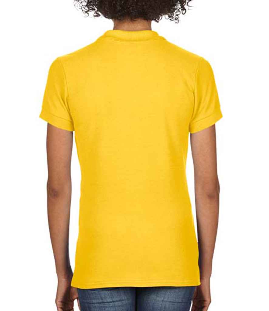 Gildan Ladies SoftStyle Double Pique Polo Shirt in by Gildan — Custom branded clothing by Print Press, featuring premium embroidery produced in our specialist print lab in the UK.