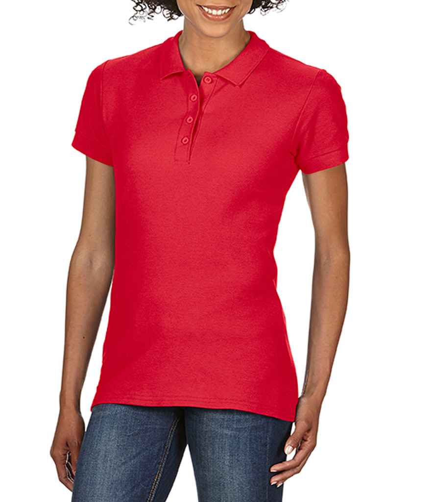 Gildan Ladies SoftStyle Double Pique Polo Shirt in by Gildan — Custom branded clothing by Print Press, featuring premium embroidery produced in our specialist print lab in the UK.