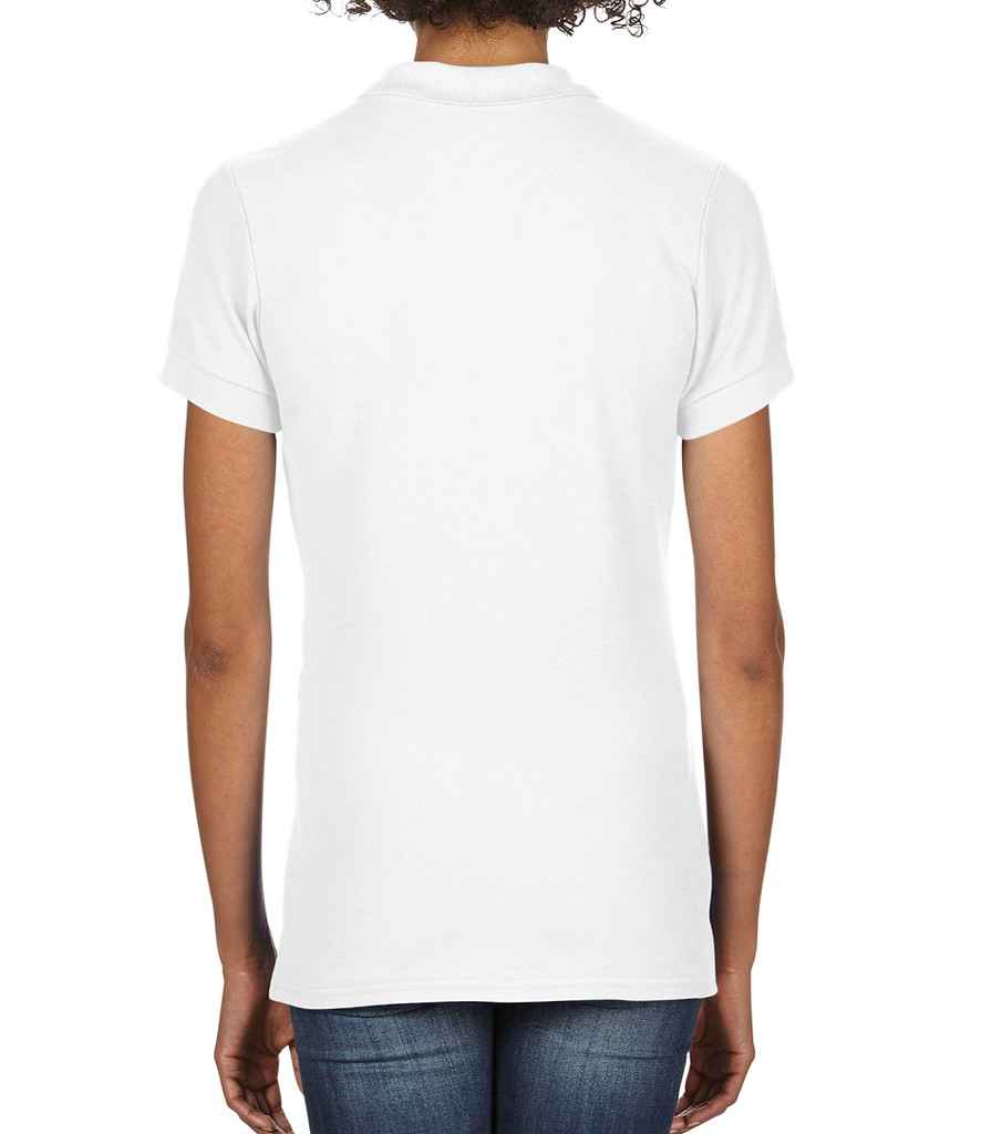 Gildan Ladies SoftStyle Double Pique Polo Shirt in by Gildan — Custom branded clothing by Print Press, featuring premium embroidery produced in our specialist print lab in the UK.