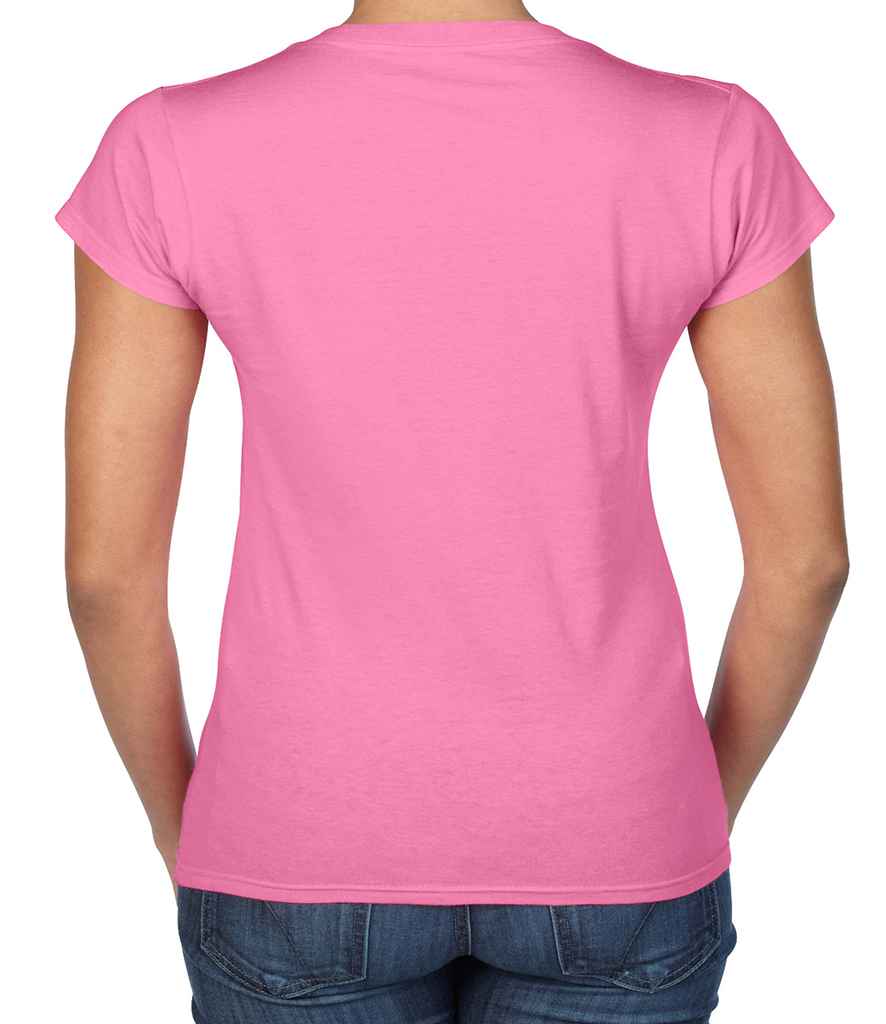 Gildan SoftStyle Ladies V Neck T-Shirt in by Gildan — Custom branded clothing by Print Press, featuring premium embroidery produced in our specialist print lab in the UK.