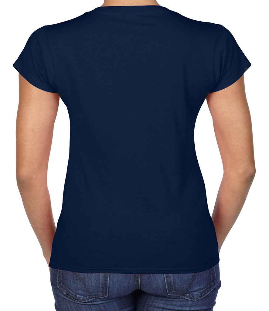 Gildan SoftStyle Ladies V Neck T-Shirt in by Gildan — Custom branded clothing by Print Press, featuring premium embroidery produced in our specialist print lab in the UK.