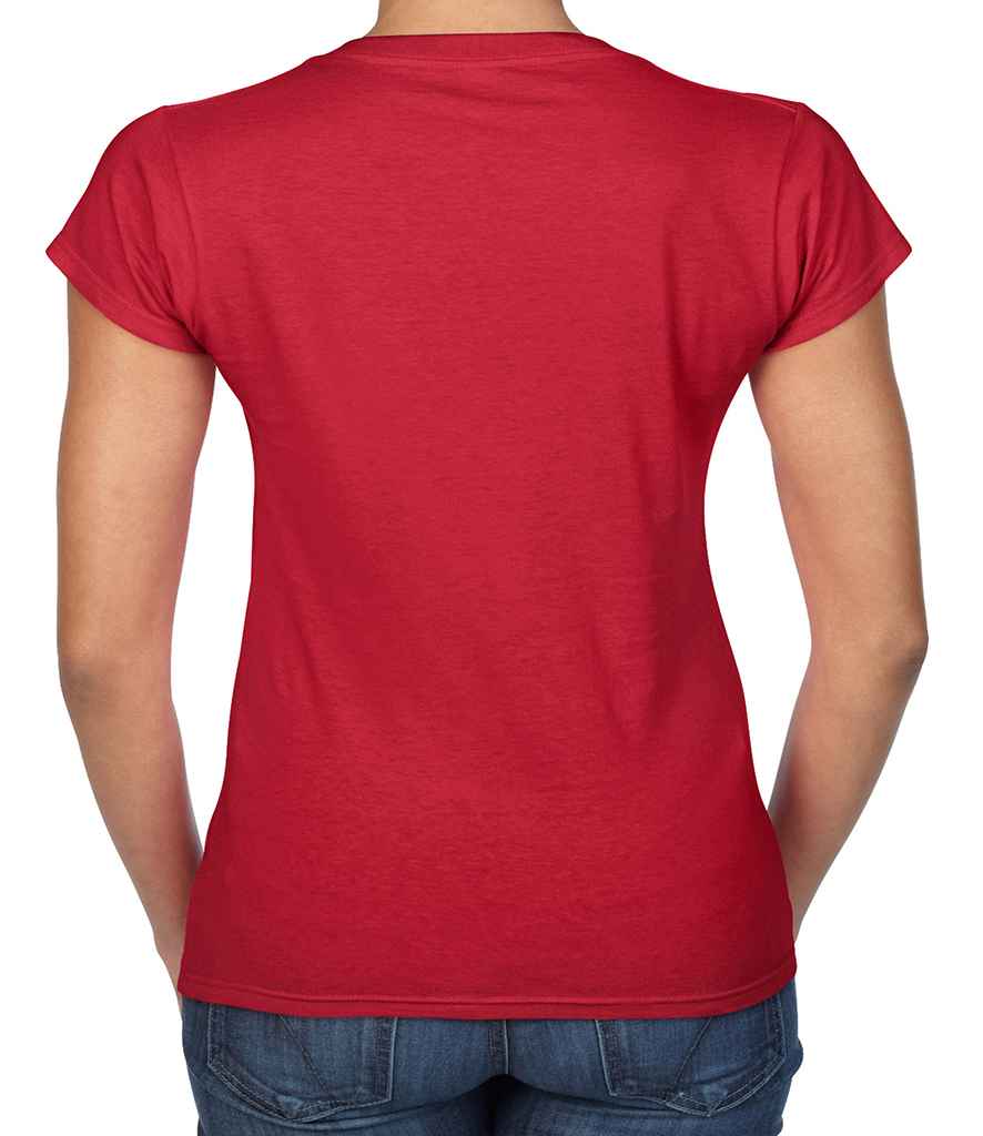 Gildan SoftStyle Ladies V Neck T-Shirt in by Gildan — Custom branded clothing by Print Press, featuring premium embroidery produced in our specialist print lab in the UK.