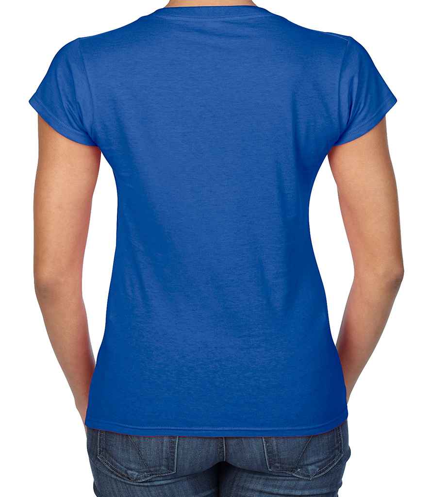 Gildan SoftStyle Ladies V Neck T-Shirt in by Gildan — Custom branded clothing by Print Press, featuring premium embroidery produced in our specialist print lab in the UK.
