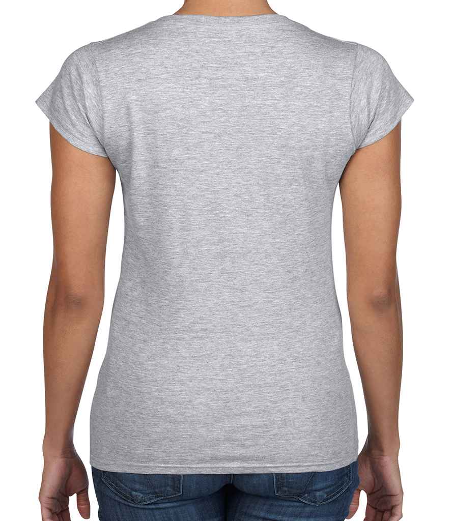Gildan SoftStyle Ladies V Neck T-Shirt in by Gildan — Custom branded clothing by Print Press, featuring premium embroidery produced in our specialist print lab in the UK.